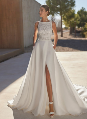 boho a line wedding dress