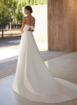 simple satin wedding dress