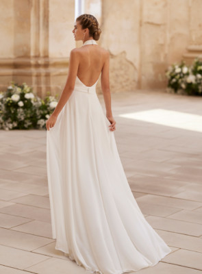 halterneck simple wedding dress